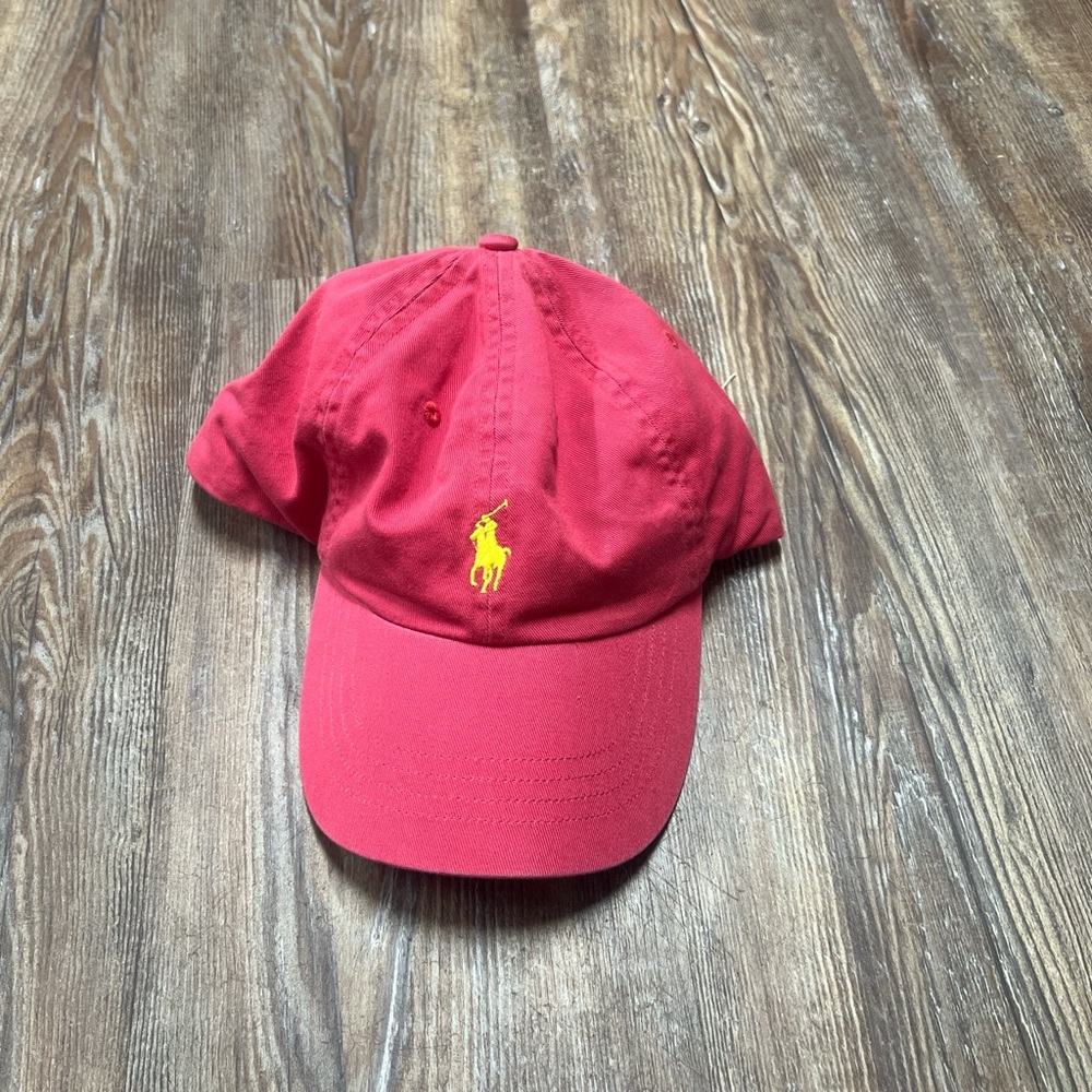Polo by Ralph Lauren Red Baseball Cap with Yellow Pony